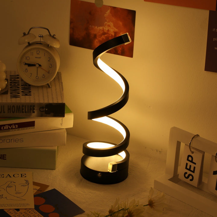 Moderne Spiral-LED-Tischlampe