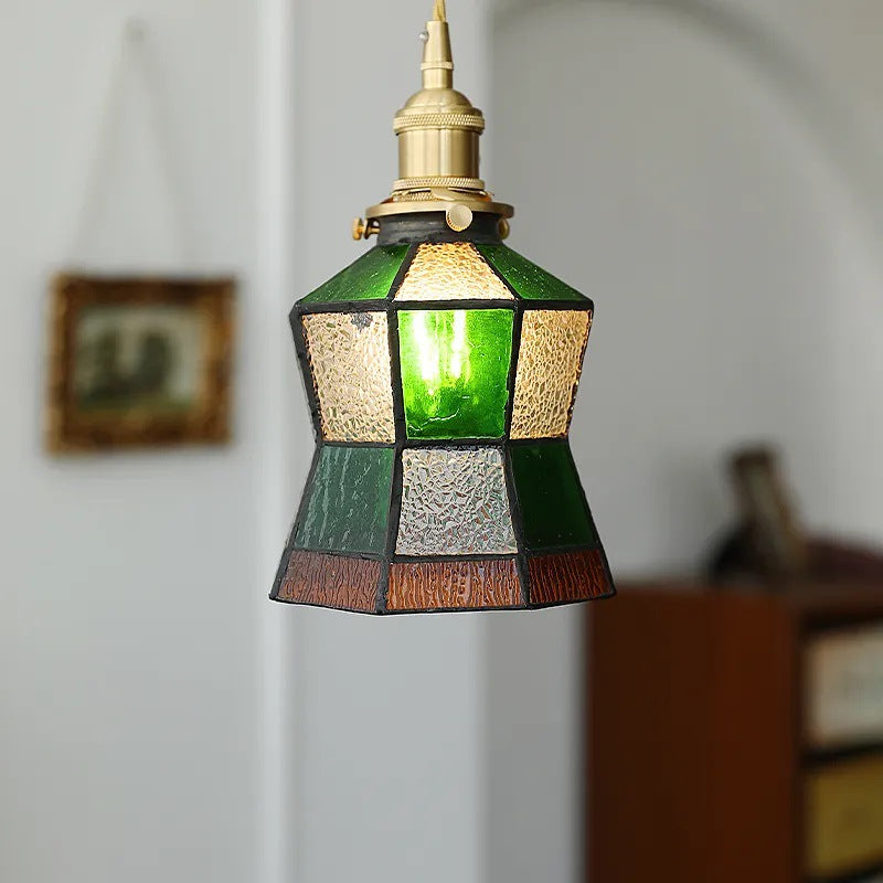 Verstellbare Vintage Glas Pendelleuchte