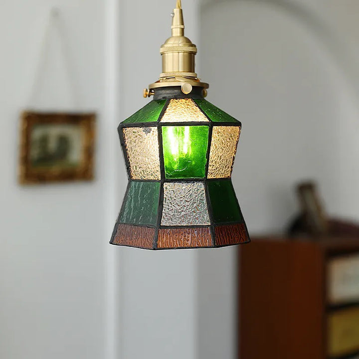 Verstellbare Vintage Glas Pendelleuchte