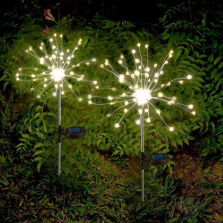 Sparklermuster Solar-LED-Gartenstehleuchten mit dynamischem Feuerwerkseffekt