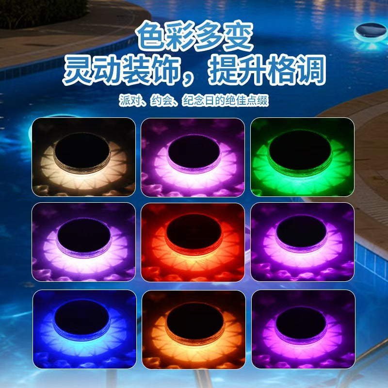 Schwebende Solar RGB Poollichter mit wasserdichtem LED-Ring und Dämmerungs-zu-Morgendämmerung-Sensor