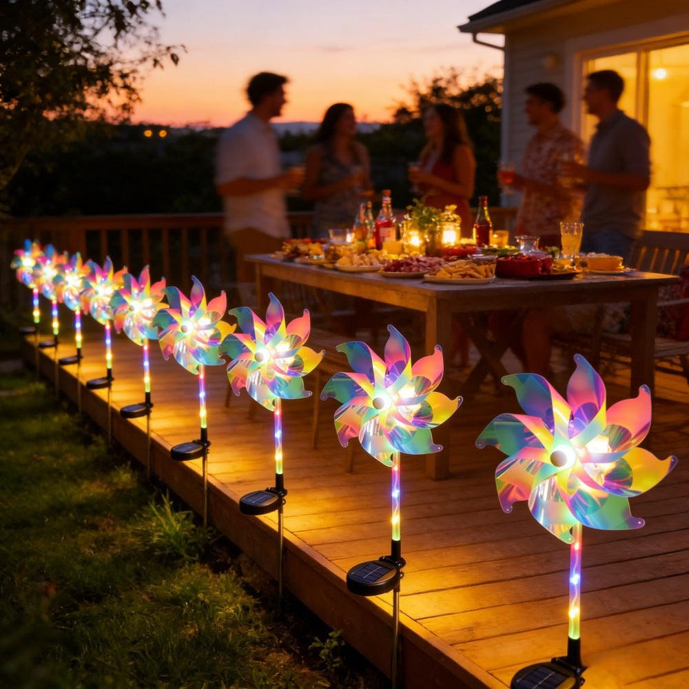 LED Solar-betriebene drehende Windrad Weg Stake Lichter