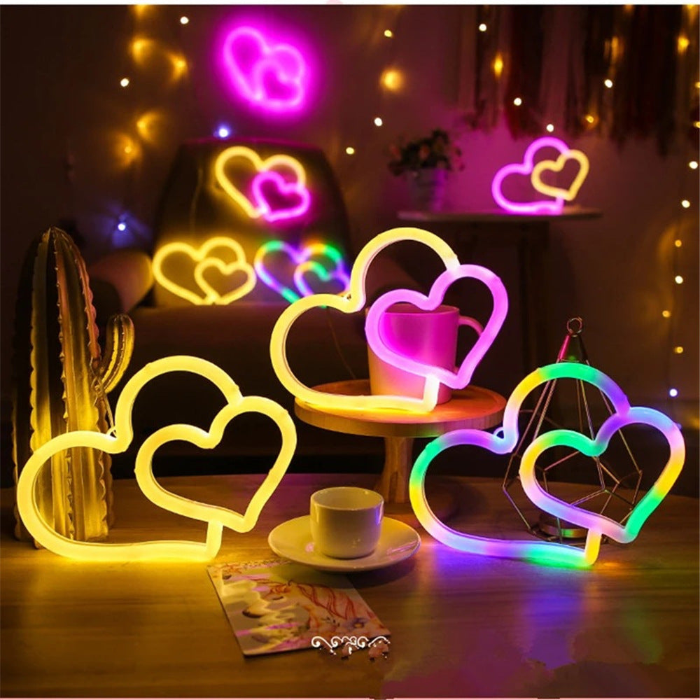 Neon Herzförmige Wandlampe