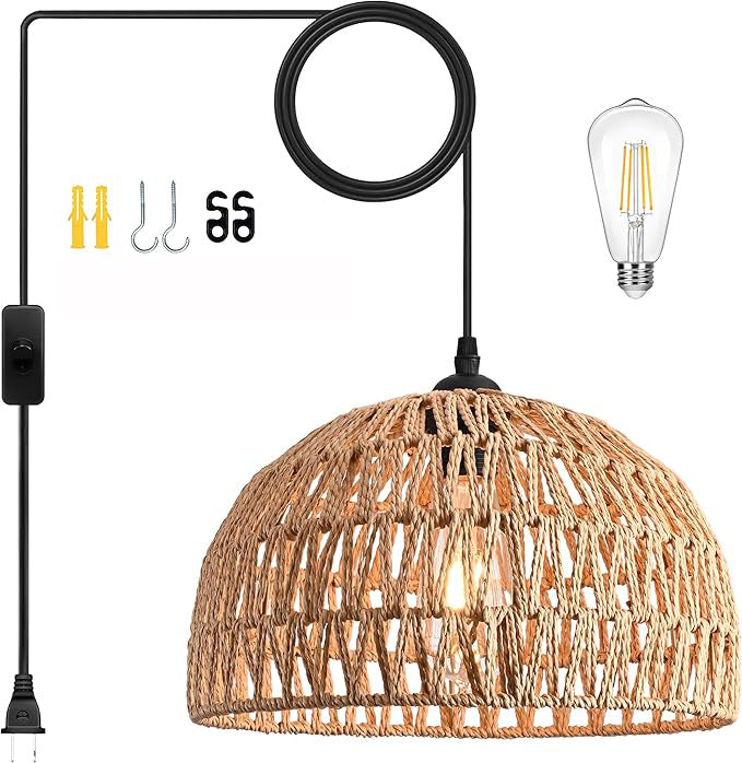 Boho-Chic Geflochtene Pendelleuchte