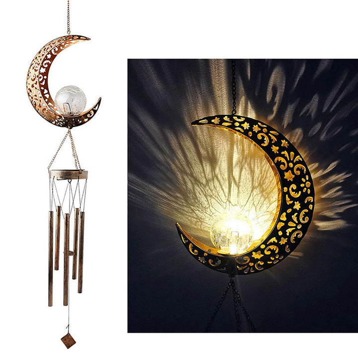 Hängende Flamingo Solar LED Windspiel mit Knackglas-Globus