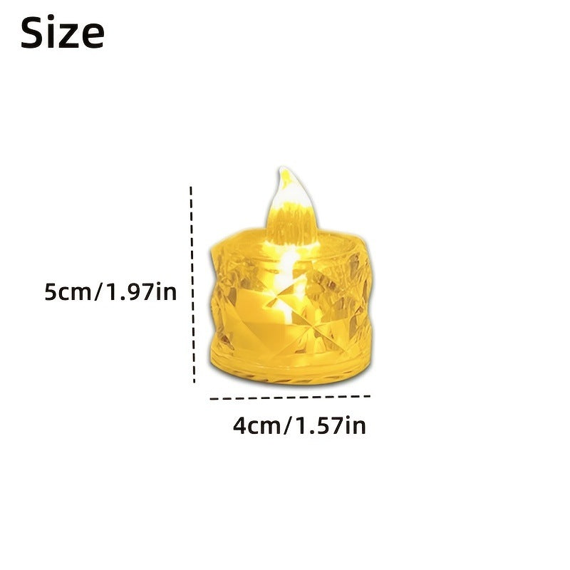 Flammenloses Kristall Facettierte LED Teelichtkerzen Set
