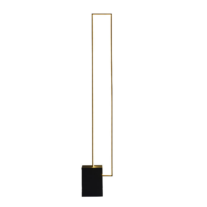 Minimalistische LED Stehlampe mit geometrischem Sockel