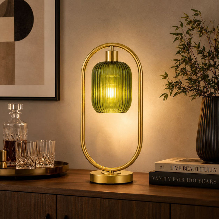 Moderne Glas gerippte Tischlampe
