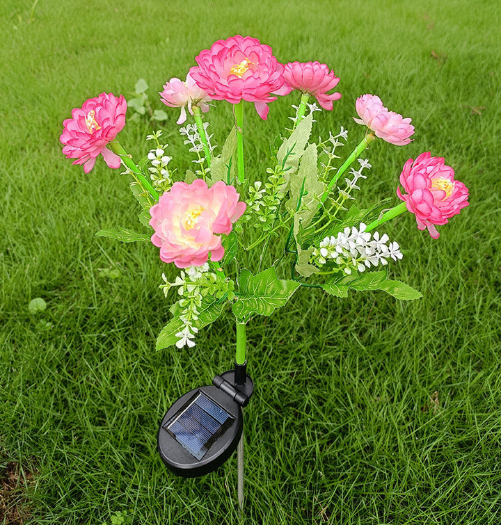 Solar Gartenstecker Künstliche Blume LED Wegdeko