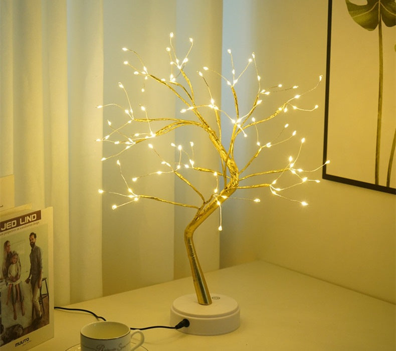 Stern-verzierte LED-Zweig Tischlampe mit warmen mikro dimmbaren Lichtern