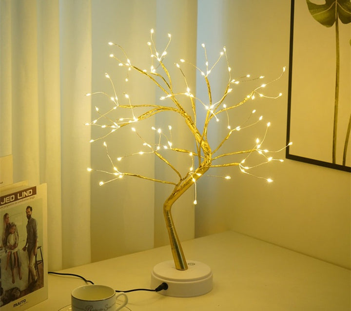 Stern-verzierte LED-Zweig Tischlampe mit warmen mikro dimmbaren Lichtern
