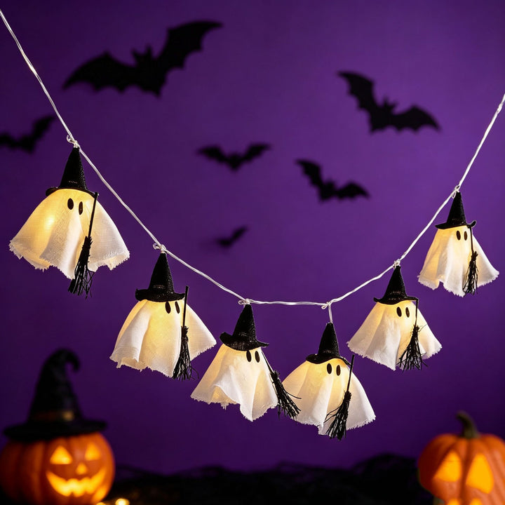 Halloween Geist Hexe LED Lichterkette Girlande