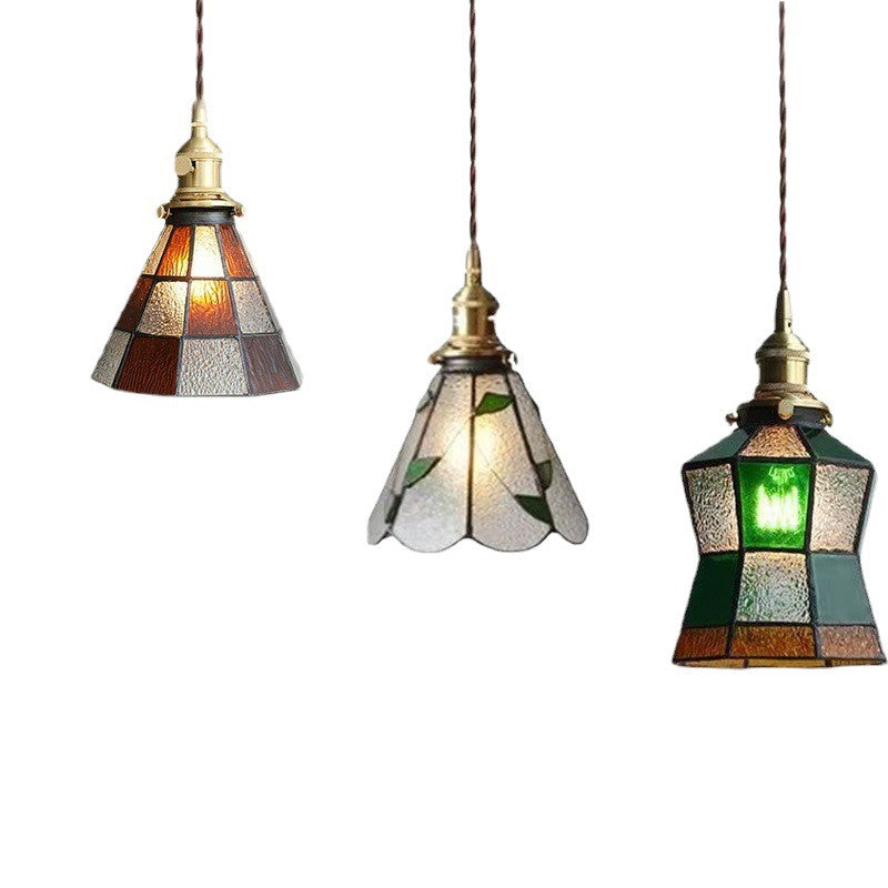 Verstellbare Vintage Glas Pendelleuchte