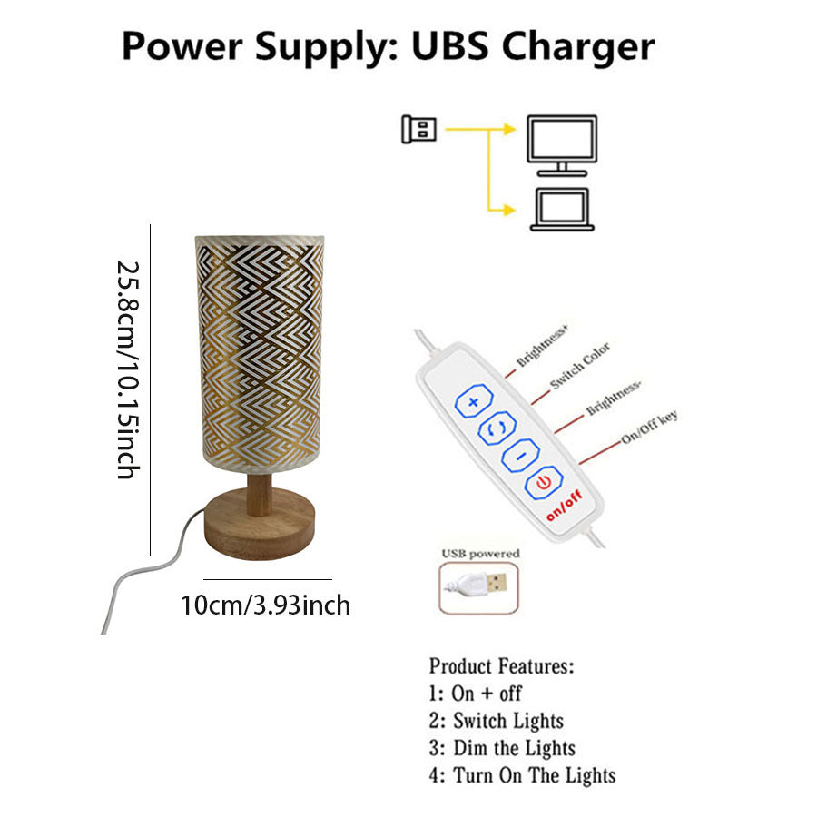 Moderne USB-betriebene geometrische Tischlampe