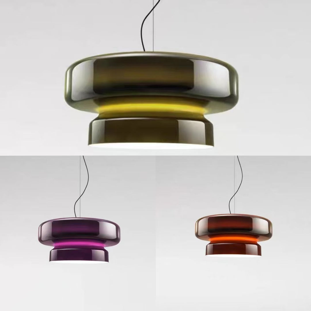Rauches Glas Pilz Pendelleuchte