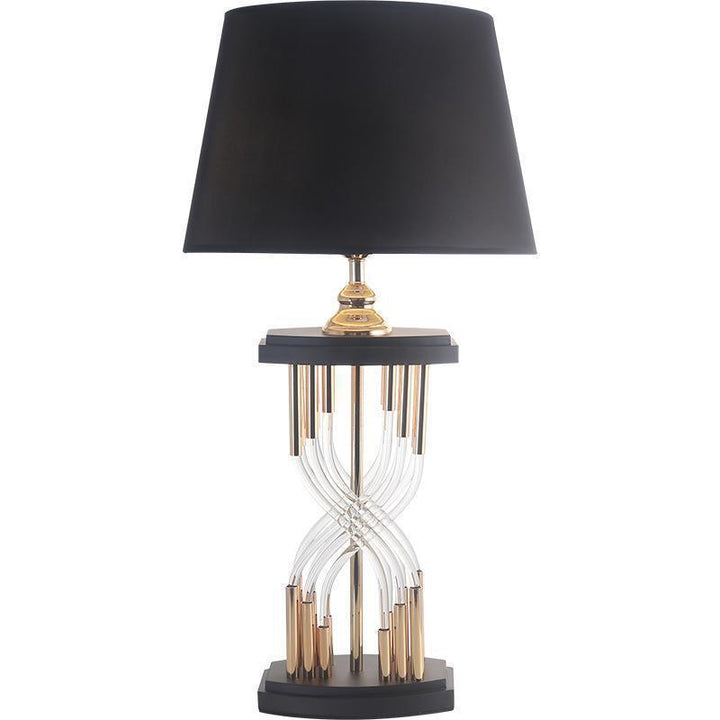 Moderne dekorative Tischlampe mit skulpturalem Sockel