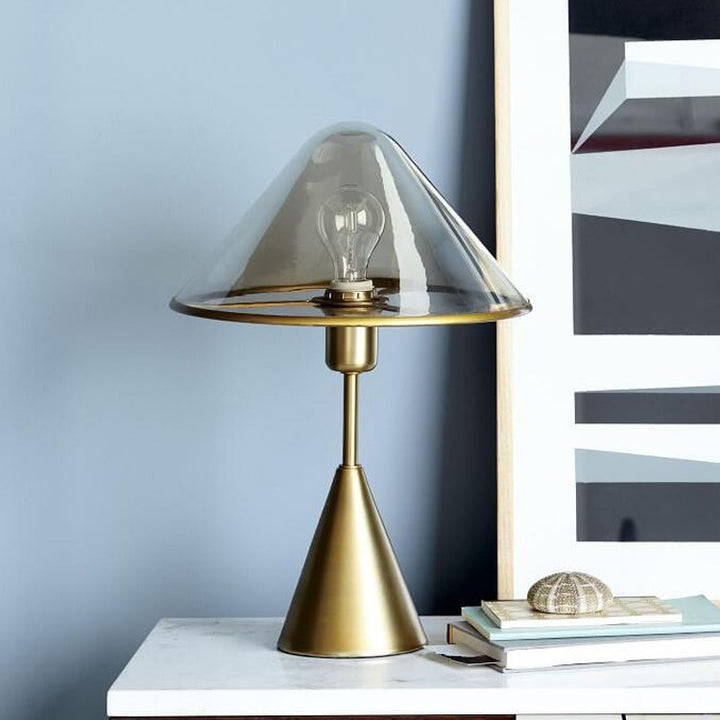 Moderne Glas- und Metall-Tischlampe