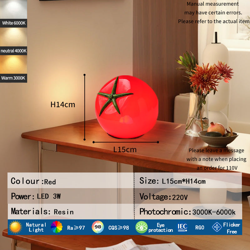 Tomatenförmige dekorative Tischlampe