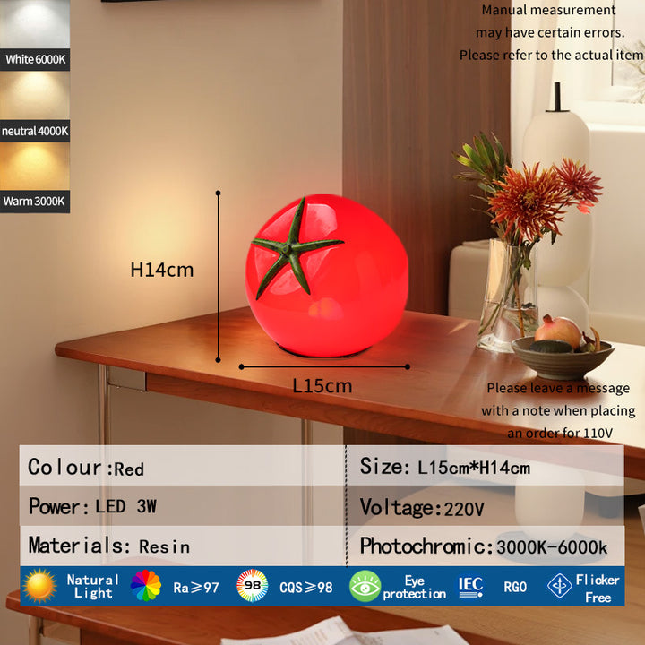 Tomatenförmige dekorative Tischlampe