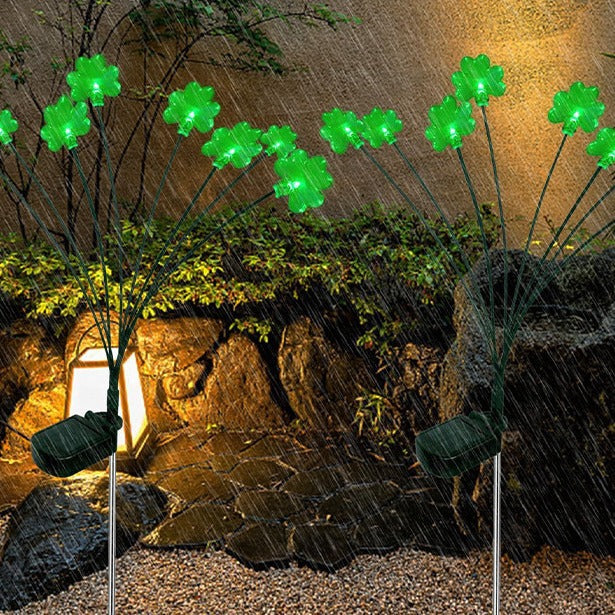 Dekorative LED Kleeblatt Gartenstecker