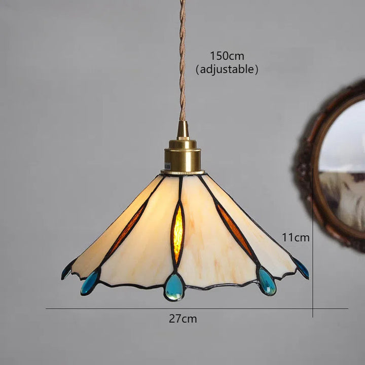 Verstellbare Vintage Glas Pendelleuchte