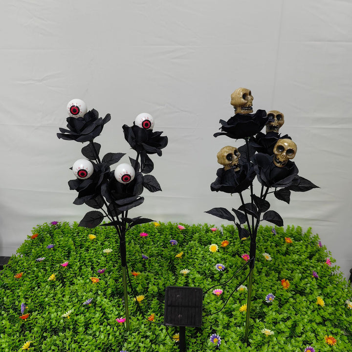Dekorative LED Skull Rose Licht Gartenstecker