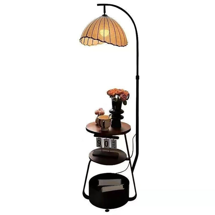 Moderne Bogen Stehlampe mit integriertem Beistelltisch