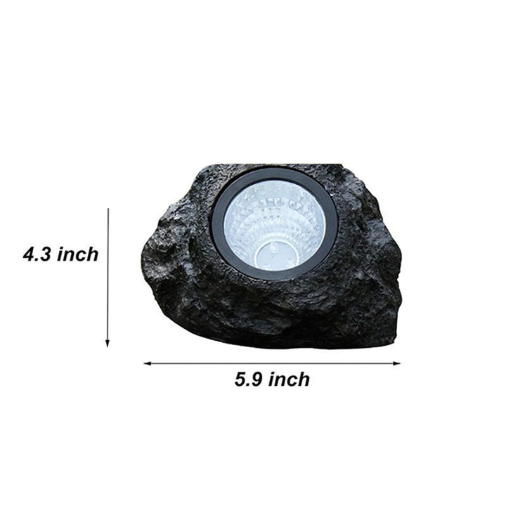 Solarbetriebene LED-Faux-Stein-Gartenstrahler mit integriertem Solarpanel und wetterfestem strukturiertem Harzgehäuse