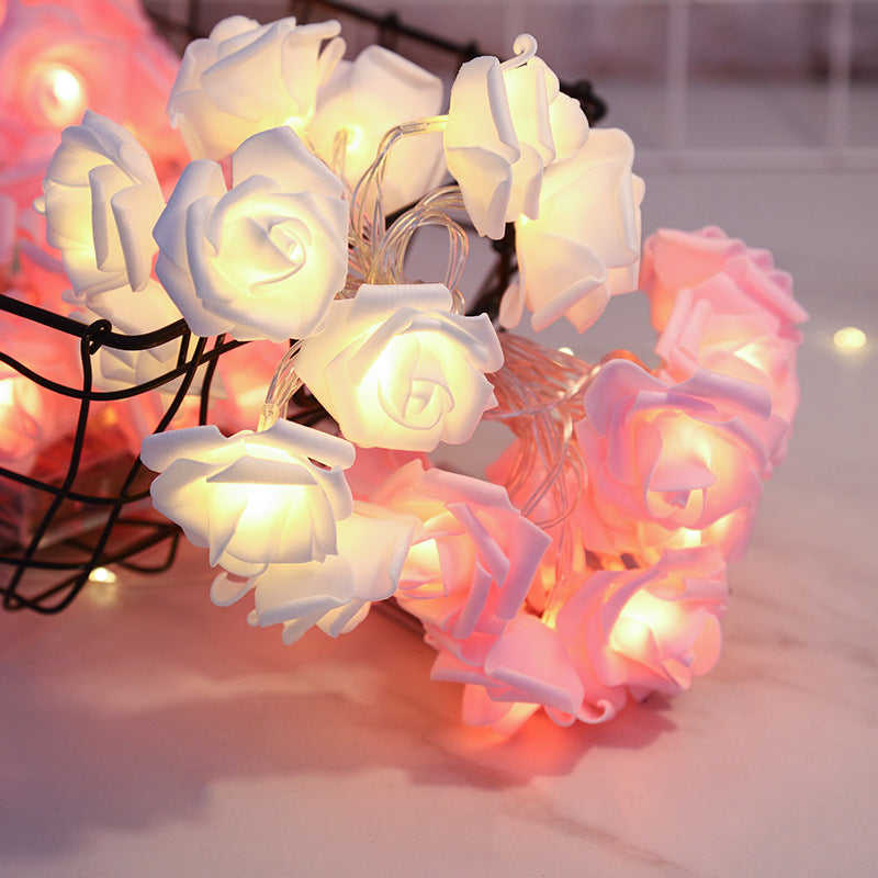 Rosenförmige LED-Lichterkette Romantische Blumen-Girlande