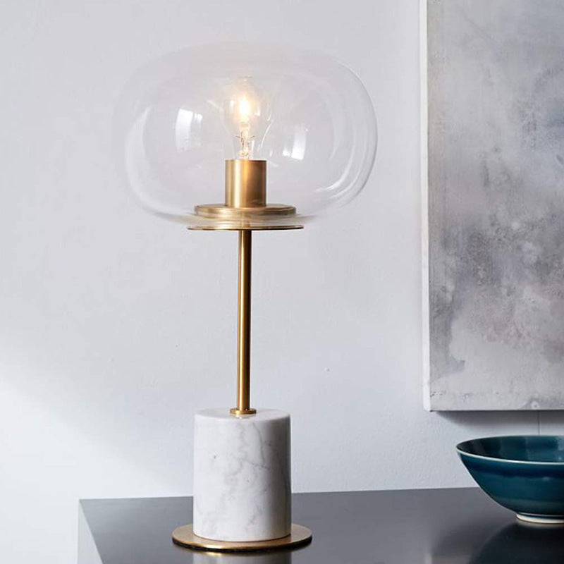 Moderne Minimalistische Tischlampe mit Glas-Schirm