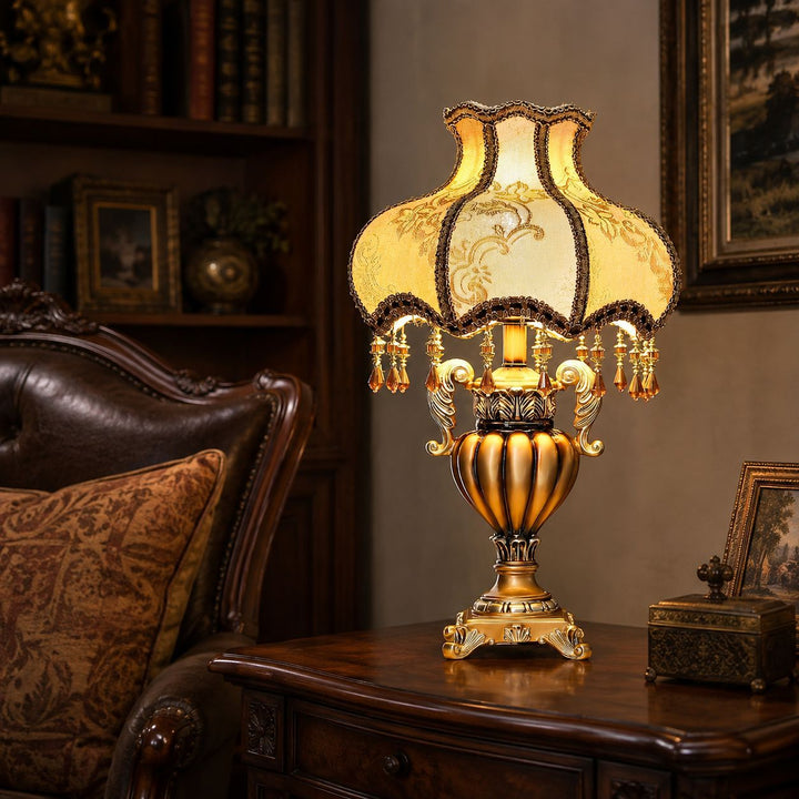 Vintage Floral Tischlampe