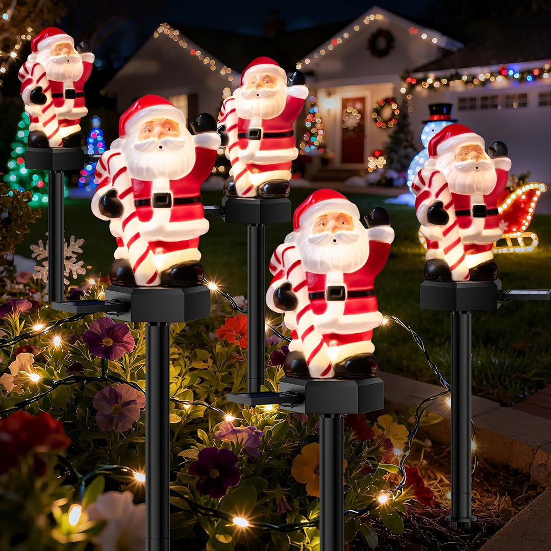 Weihnachtlich dekorierte Gartenbeleuchtung Figurine