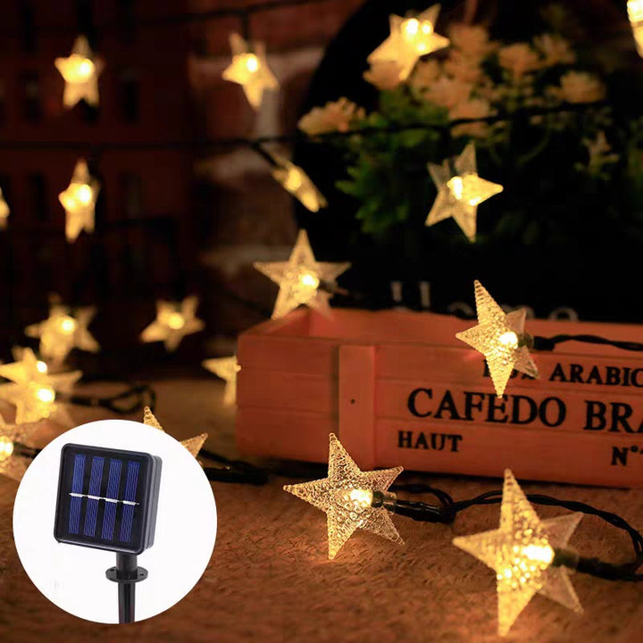 Solarbetriebene sternförmige Lichterkette