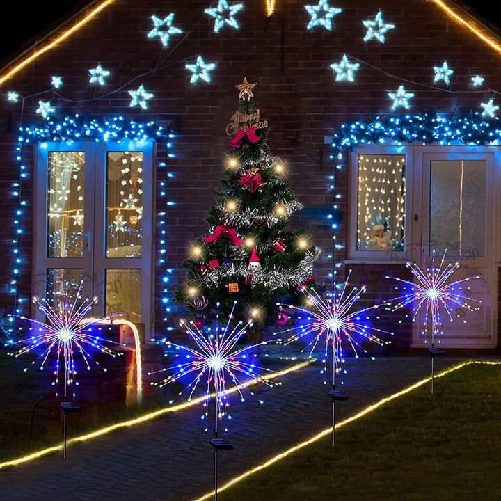 Outdoor Solar Feuerwerk Starburst LED Gartensteckerlichter