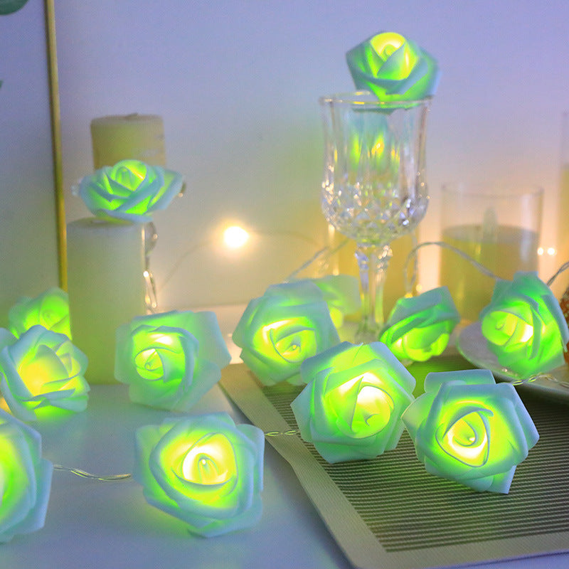 Dekorative Schaumrose LED Girlande für Tischdekorationen