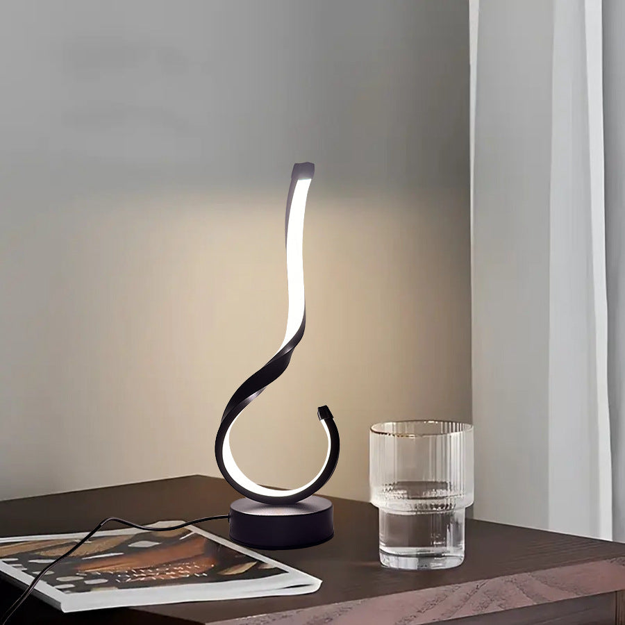 Moderne gedrehte LED-Tischlampe