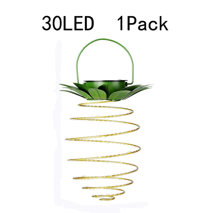 Spiral Hängende Solar LED Laterne Mit Lotus Dach Und Traggriff