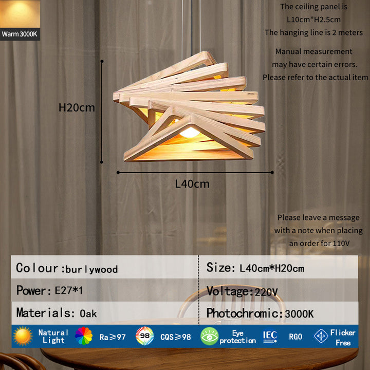 Künstlerische Holz Pendelleuchte