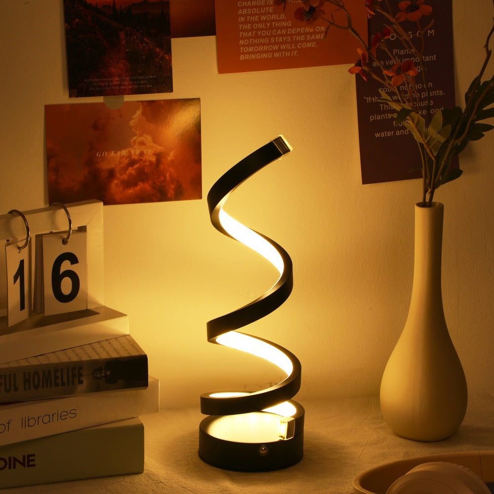 Moderne Spiral-LED-Tischlampe