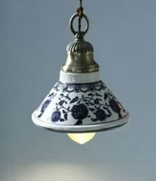 Vintage Porzellan Wanddimmer mit dekorativem Messing-Schalter