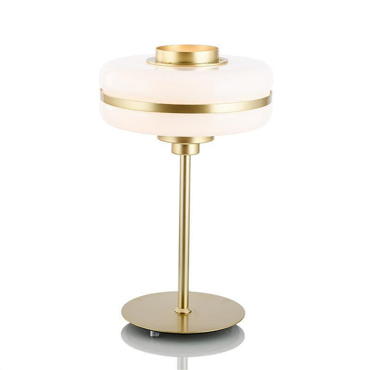 Moderne minimalistische Tischlampe mit elegantem Glasschirm