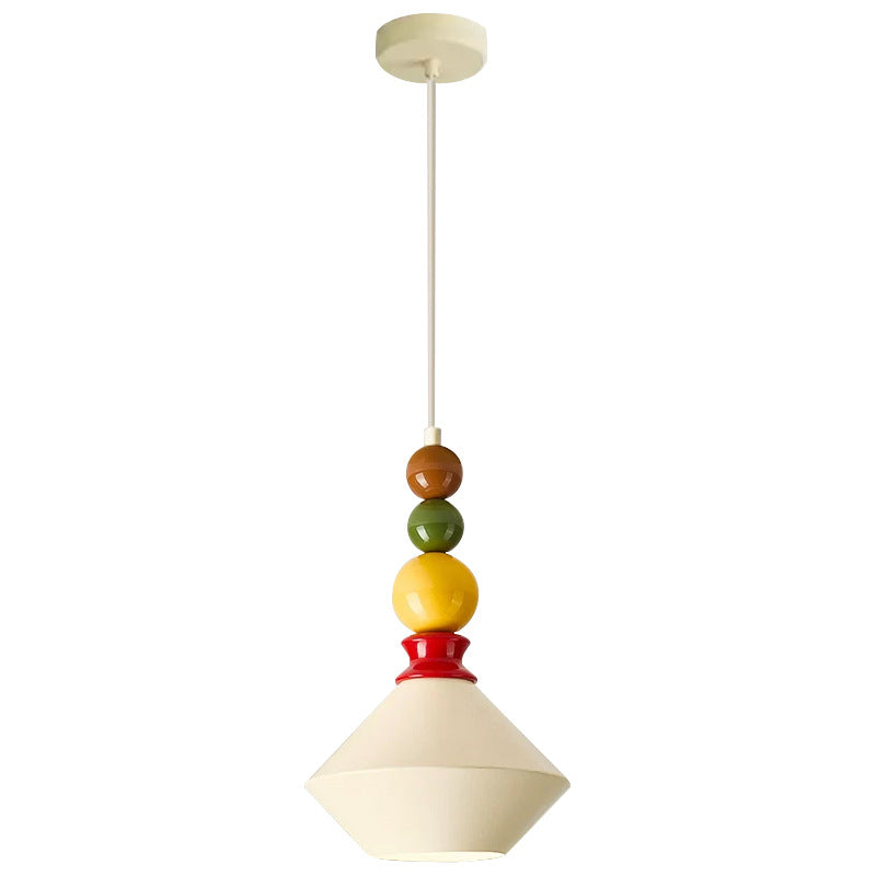 Mid-Century Geometrische Keramik Perlen Anhänger Licht