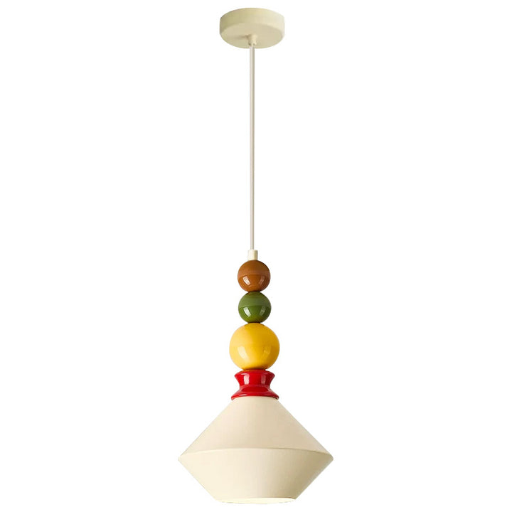 Mid-Century Geometrische Keramik Perlen Anhänger Licht