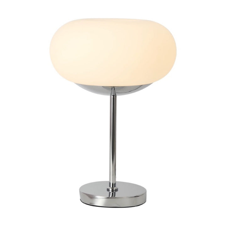 Moderne Glas- und Chrom-Tischlampe