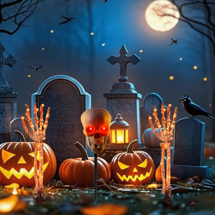 Solarbetriebene dekorative Halloween-Schädel-Lampe