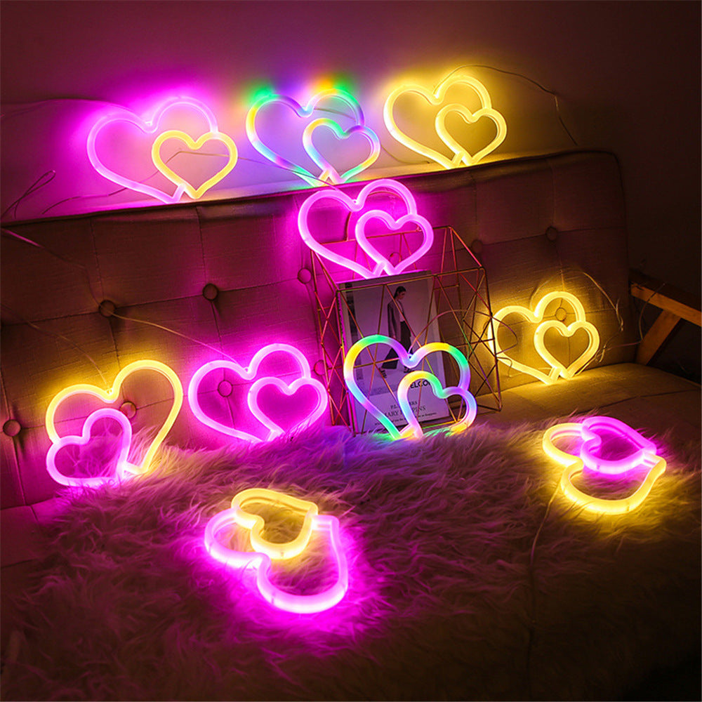 Neon Herzförmige Wandlampe
