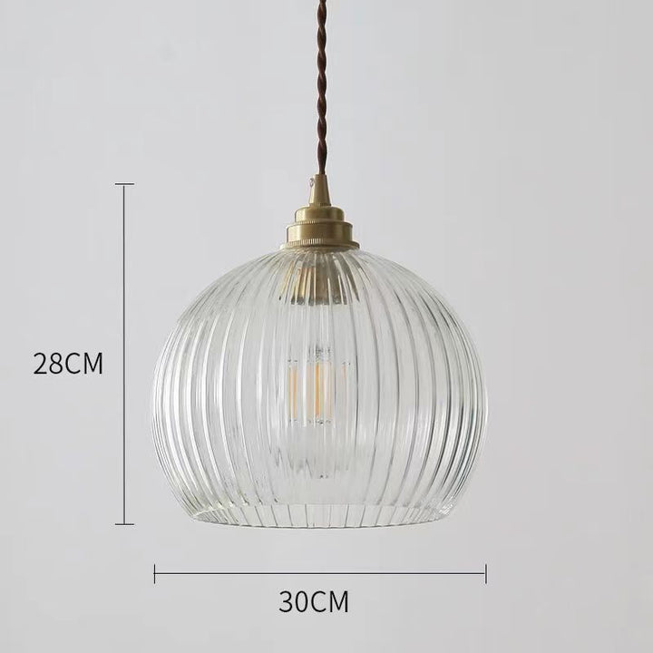 Elegante gerippte Glas Pendelleuchte