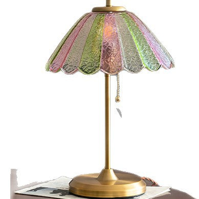 Vintage Glas Schirm Tischlampe