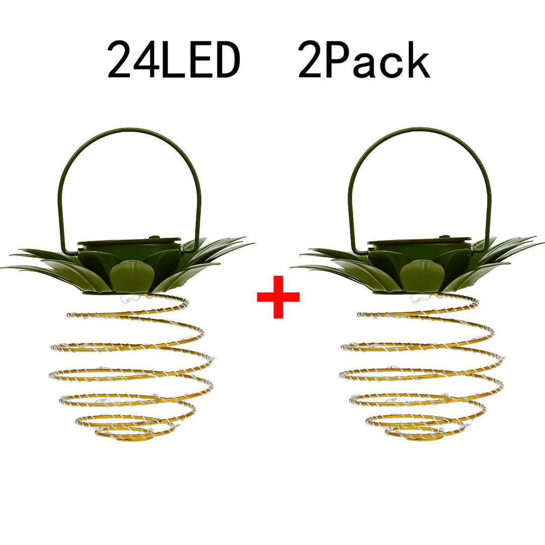 Spiral Hängende Solar LED Laterne Mit Lotus Dach Und Traggriff