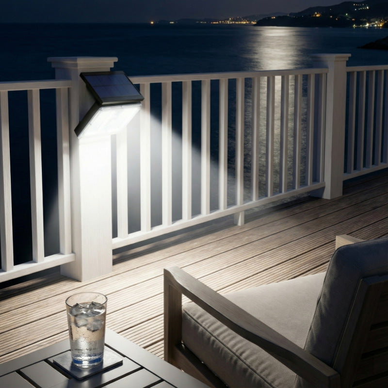 Hochleistungs-Solar-Bewegungsmelder-LED-Sicherheitswandlampe mit verstellbarem Solarpanel und Weitwinkel-Flutstrahler